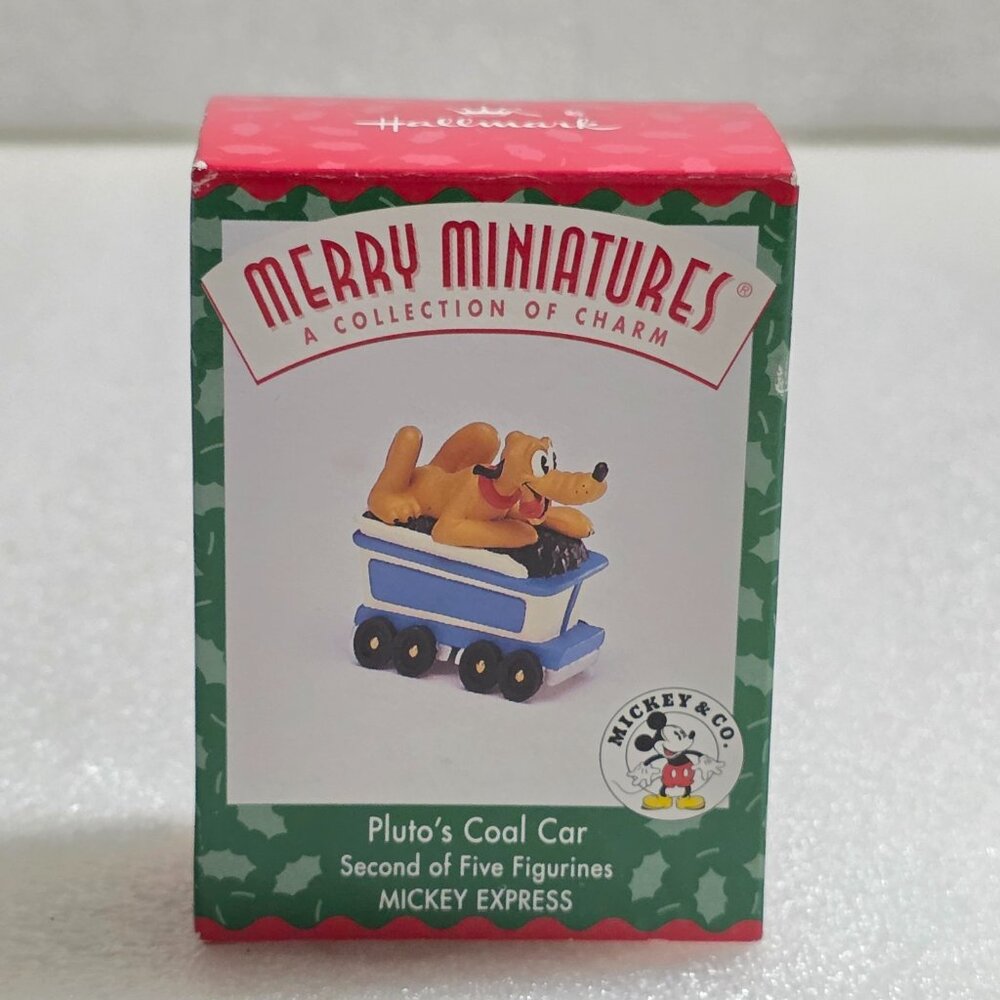 Hallmark Merry Miniatures Pluto's Coal Car Mickey Express Ornament 1998 Disney